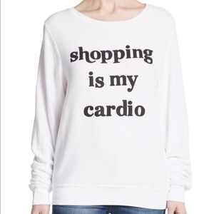 WILDFOX Shopping Cardio White Sweatshirt Small